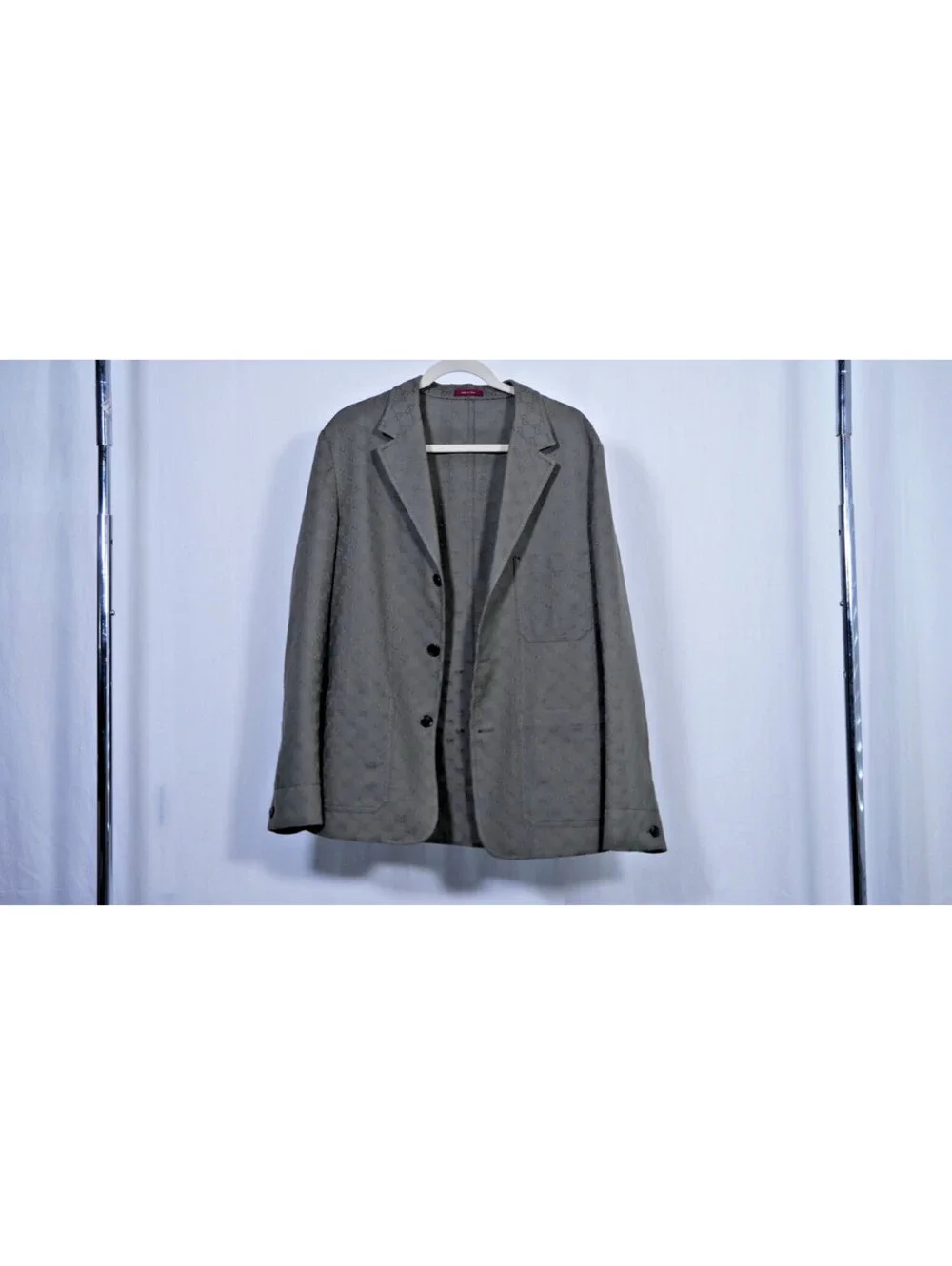 Gucci GG Monogram Canvas Blazer Olive Made in Italy Men's Size US 40R